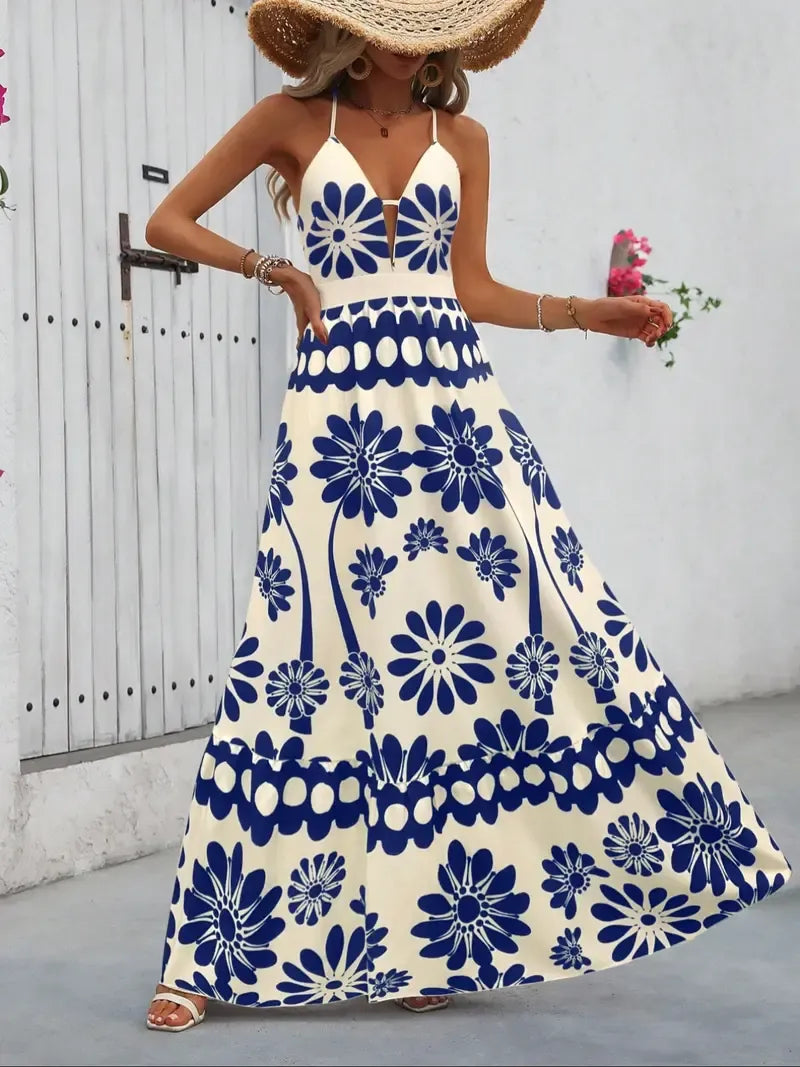 Marbella Bloom Floral Cutout Maxi Dress