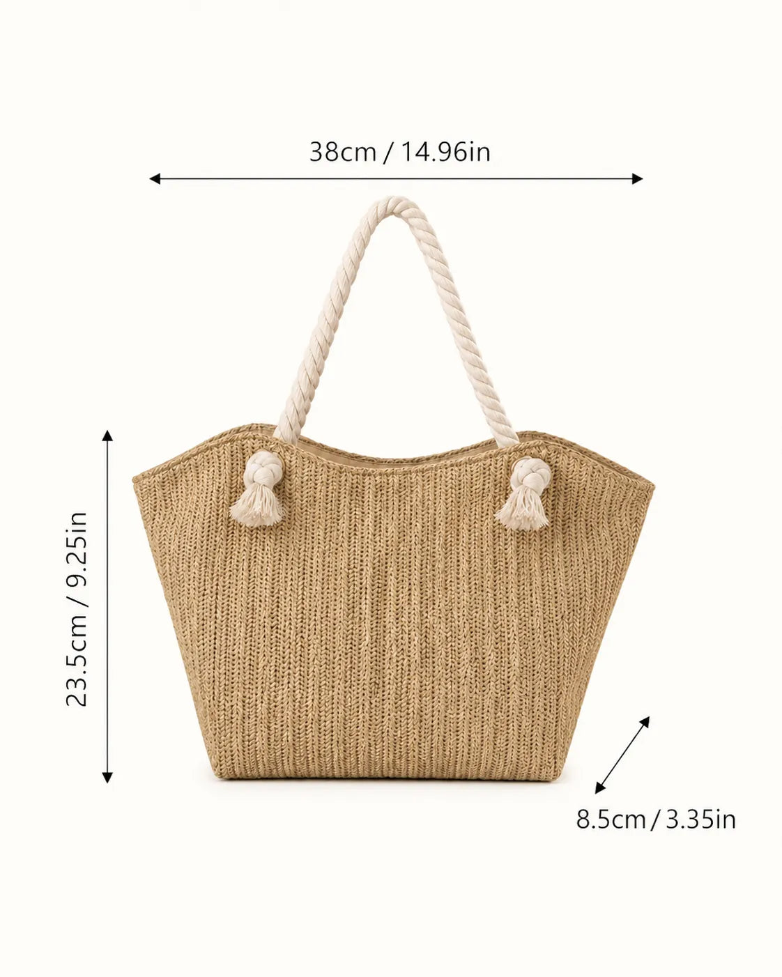 Woven Rope Handle Tote Bag