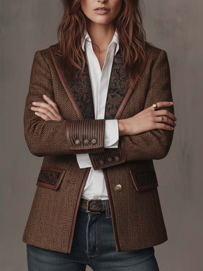 Rosaline | Herringbone Panel Blazer