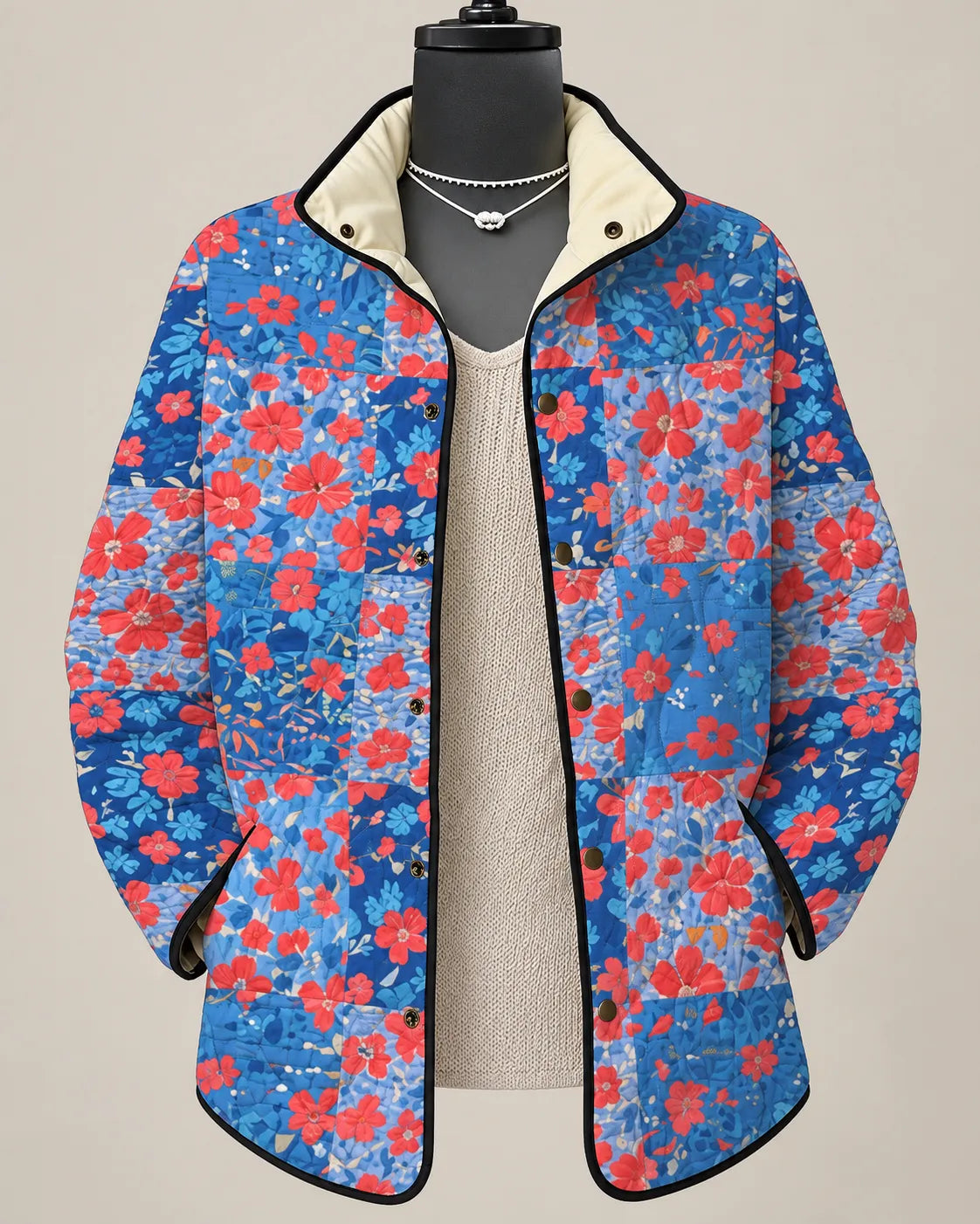 Liora Garden Patchwork Floral Quilted Jacket