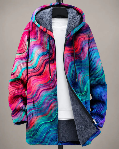 Serena Vibrant Wave Hooded Jacket