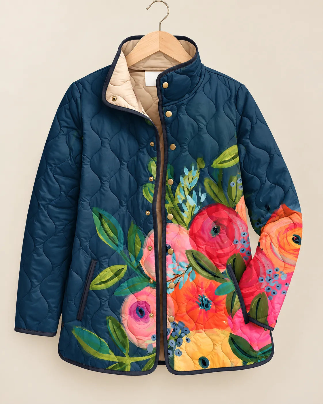 Elowen Meadow Patchwork Floral Quilted Jacket