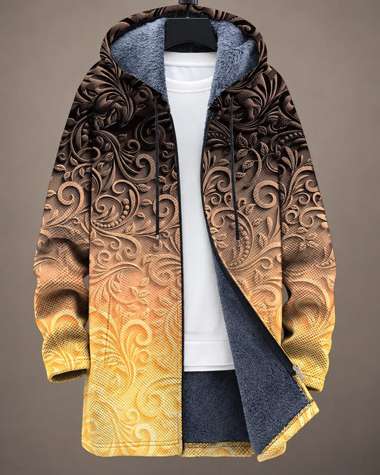 Aurelia Golden Scroll Hooded Jacket