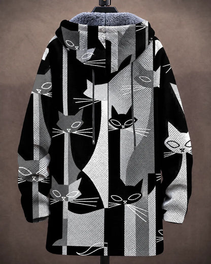 Celeste Modern Cats Hooded Jacket