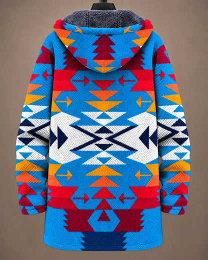 Talia Vibrant Geometric Hooded Jacket