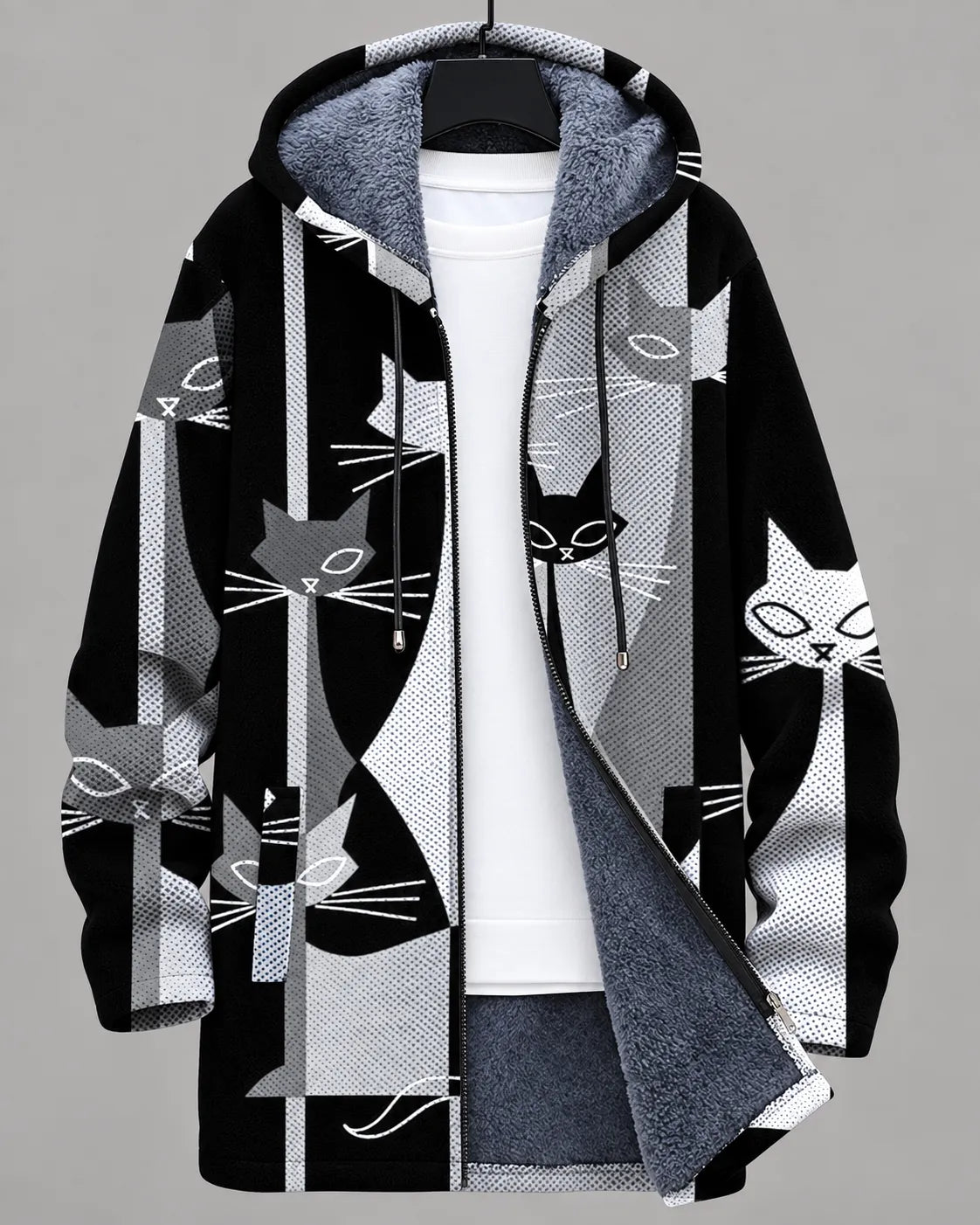 Celestine Geometric Hooded Jacket