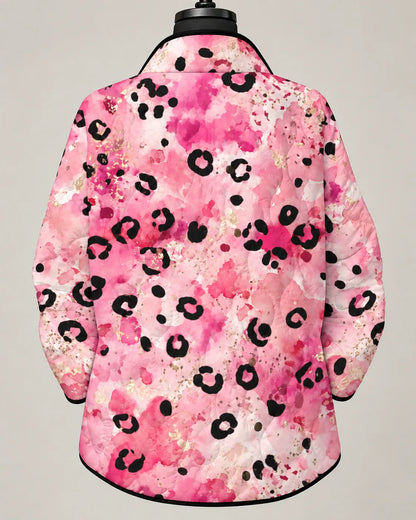 Rosalie | Watercolor Leopard Quilted Jacket