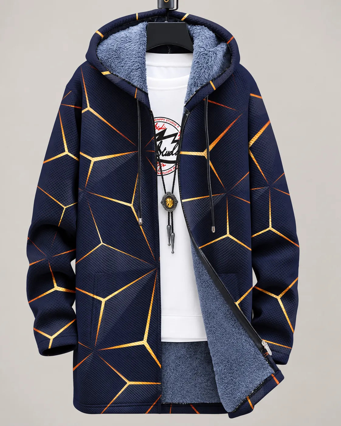Celestine Geometric Hooded Jacket