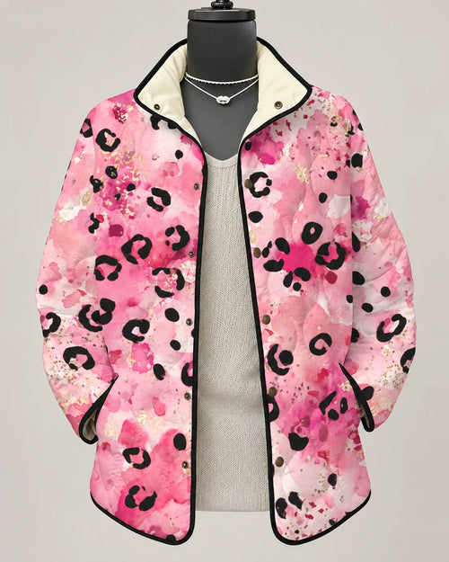 Rosalie | Watercolor Leopard Quilted Jacket