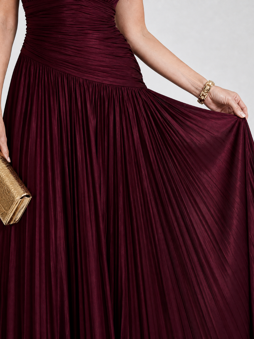 valentina in love pleated midi dress Valentina in Love Pleated Midi Dress - Red