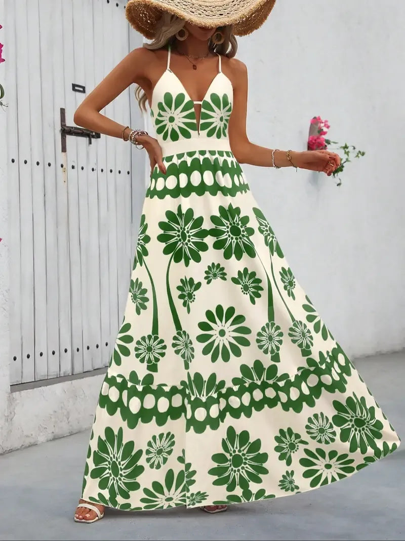 Marbella Bloom Floral Cutout Maxi Dress