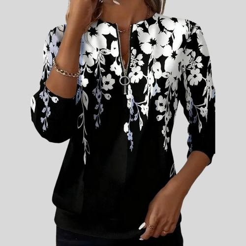 Crimson™ | Floral Print Zip Sweatshirt