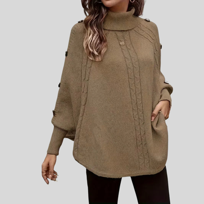 Norelle™ | High-Neck Cable-Knit Sweater