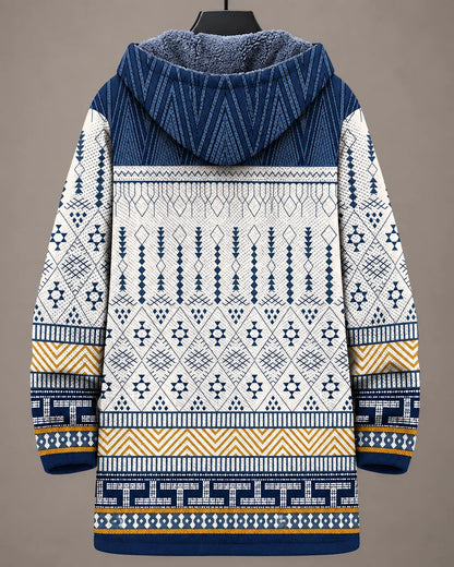 Elara Heritage Geometric Hooded Jacket
