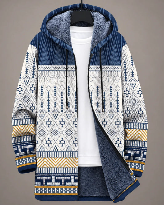 Elara Heritage Geometric Hooded Jacket