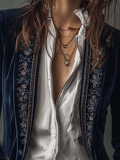 Anastasia | Embroidered Longline Jacket