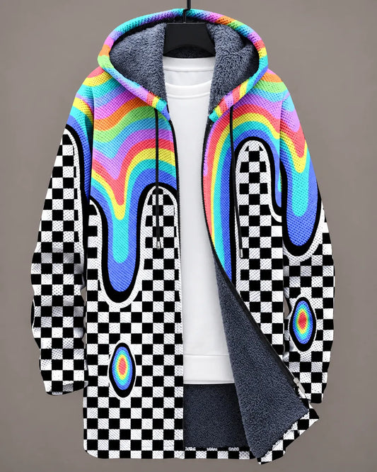 Vivienne Rainbow Checkered Hooded Jacket