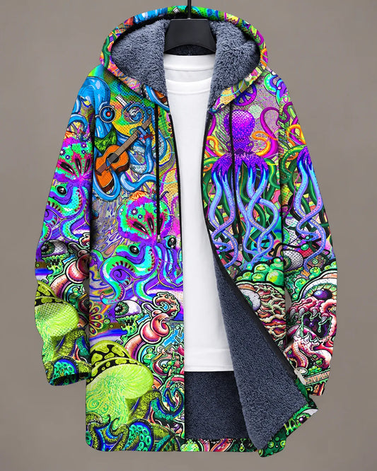 Marina Whimsical Ocean Art Hooded Jacket