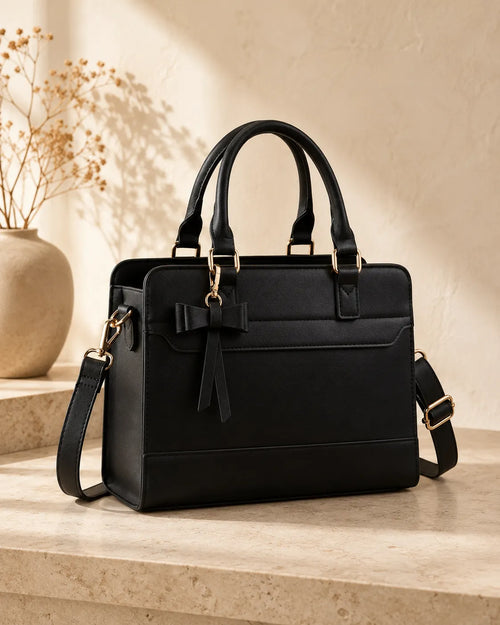 Valeria | Bow Accent Satchel Handbag