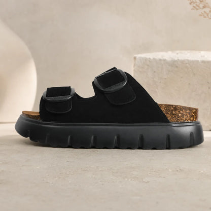 Serena | Double-Buckle Platform Slides