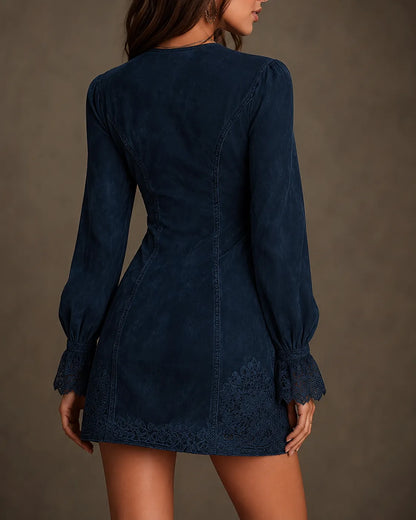 Celeste | Lace Detail Zip Mini Dress