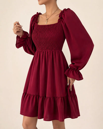 Rosalie | Smocked Long Sleeve Mini Dress