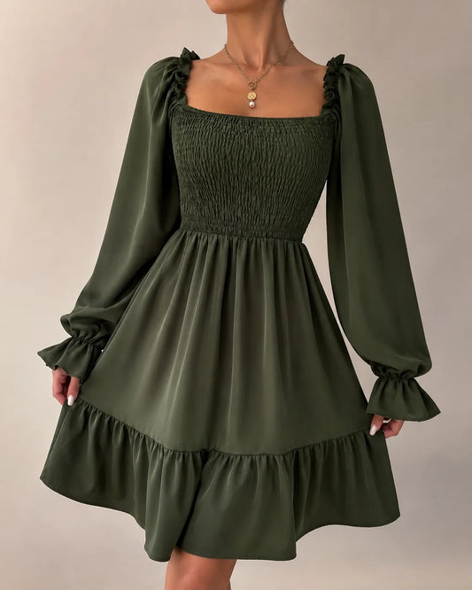 Rosalie | Smocked Long Sleeve Mini Dress