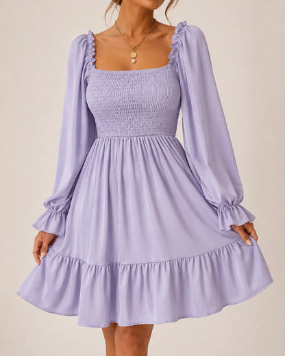 Rosalie | Smocked Long Sleeve Mini Dress