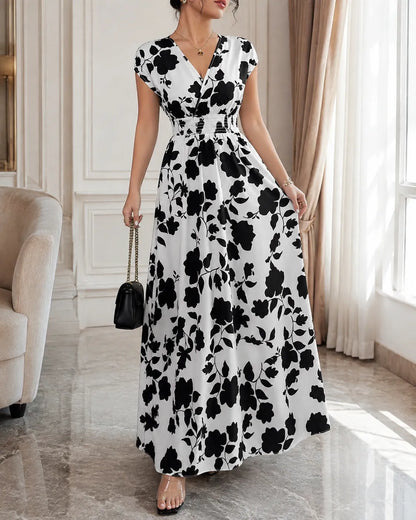 Camille | Smocked Waist Floral Maxi Dress
