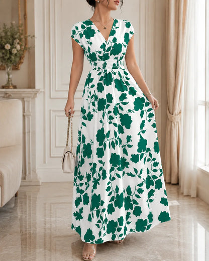 Camille | Smocked Waist Floral Maxi Dress
