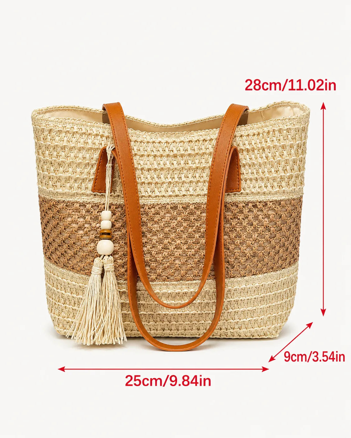 Elena | Two-Tone Woven Tote Bag