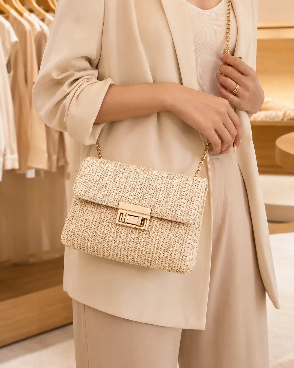 Amara | Woven Chain Shoulder Bag