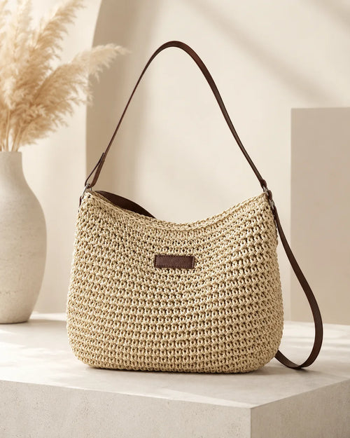 Elena | Woven Hobo Shoulder Bag