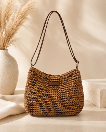 Elena | Woven Hobo Shoulder Bag