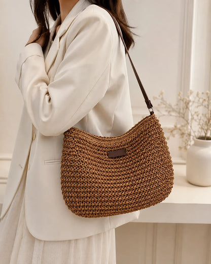 Elena | Woven Hobo Shoulder Bag