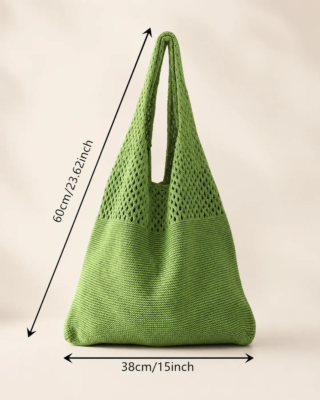 Soft Knit Mesh Shoulder Tote Bag