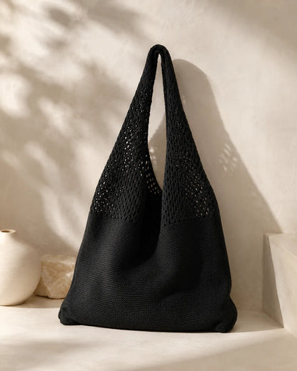 Soft Knit Mesh Shoulder Tote Bag