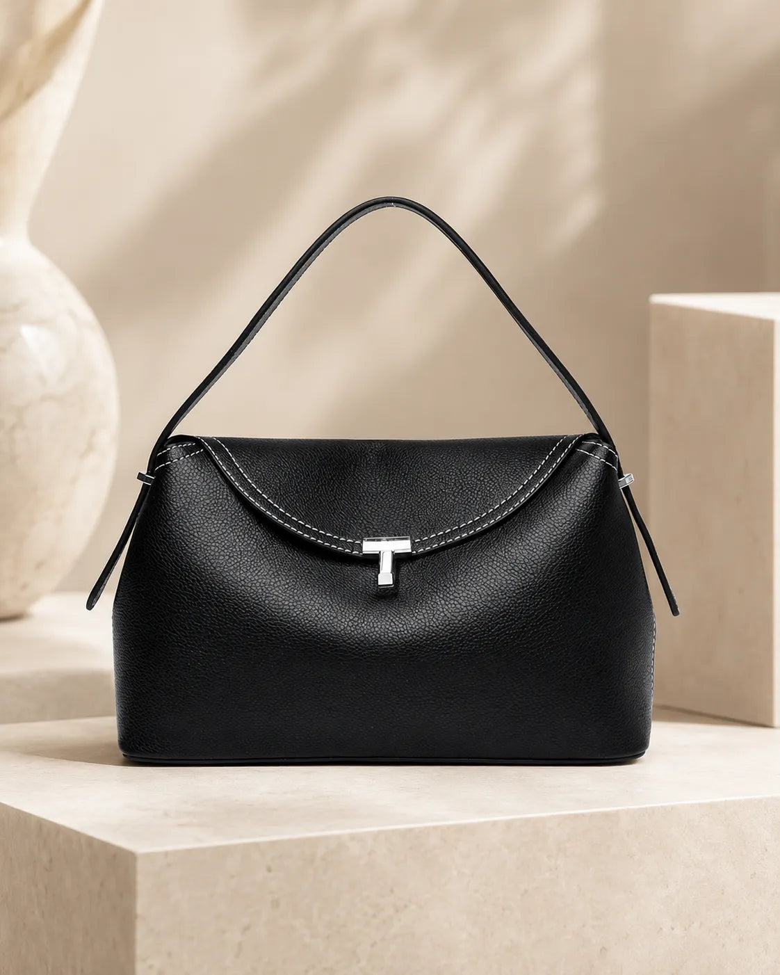 Elise | Curved Flap Shoulder Handbag
