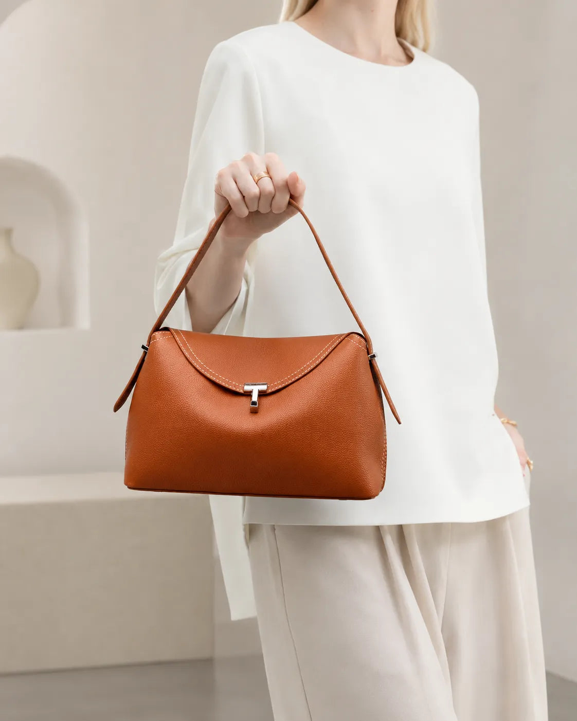 Elise | Curved Flap Shoulder Handbag