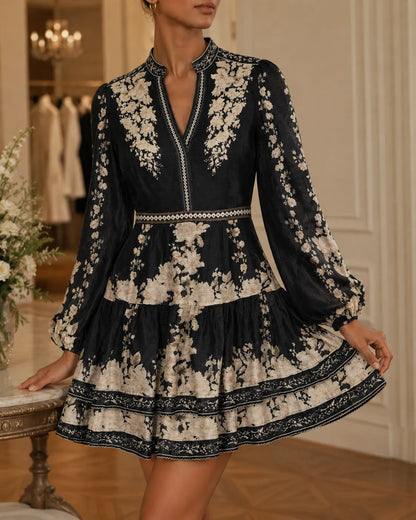 Vivienne | Vintage Floral Tiered Mini Dress