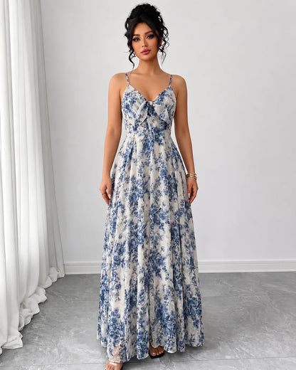 Evelina | Floral Bow Maxi Dress