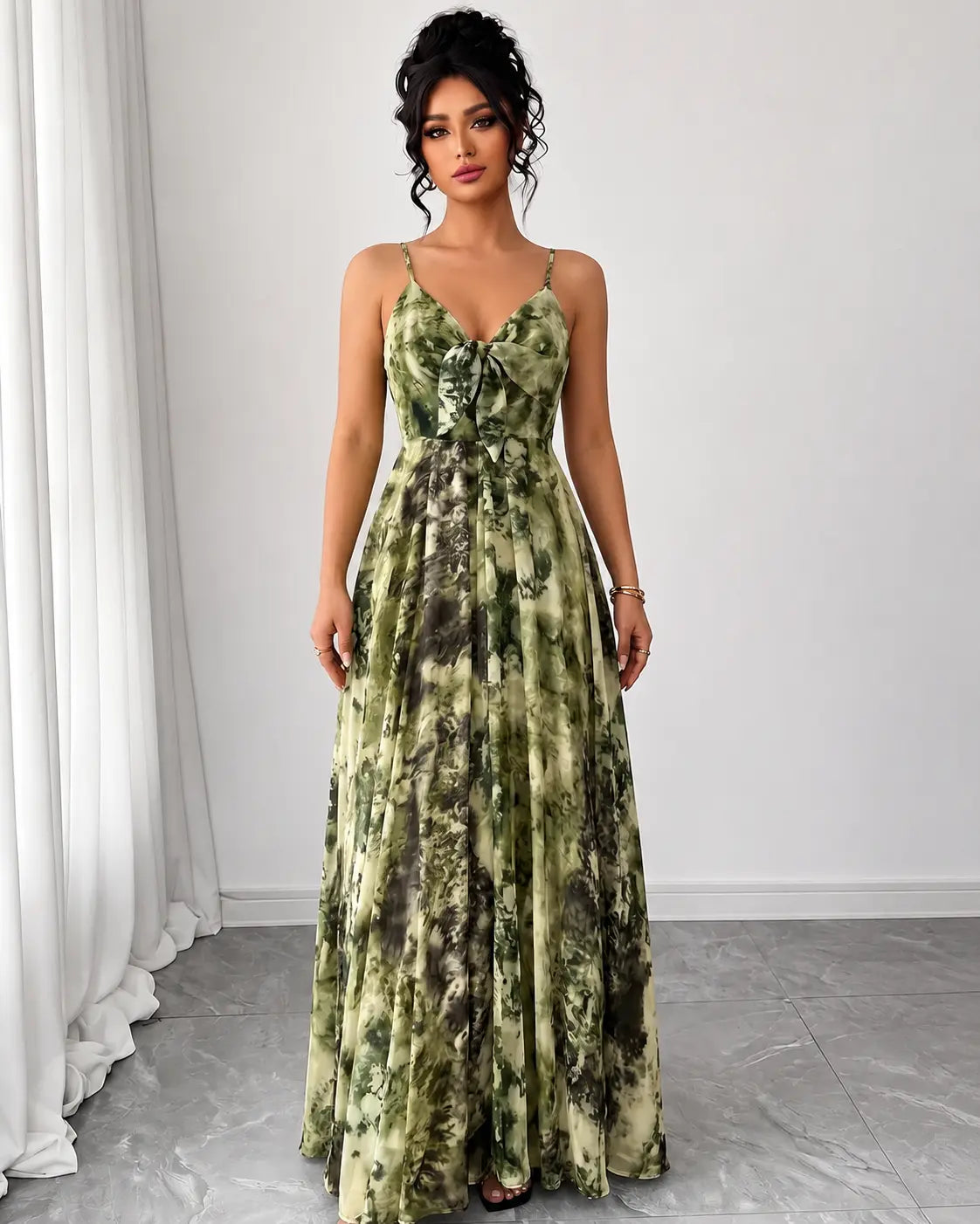 Evelina | Floral Bow Maxi Dress