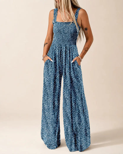 Camille | Smocked Wide-Leg Jumpsuit