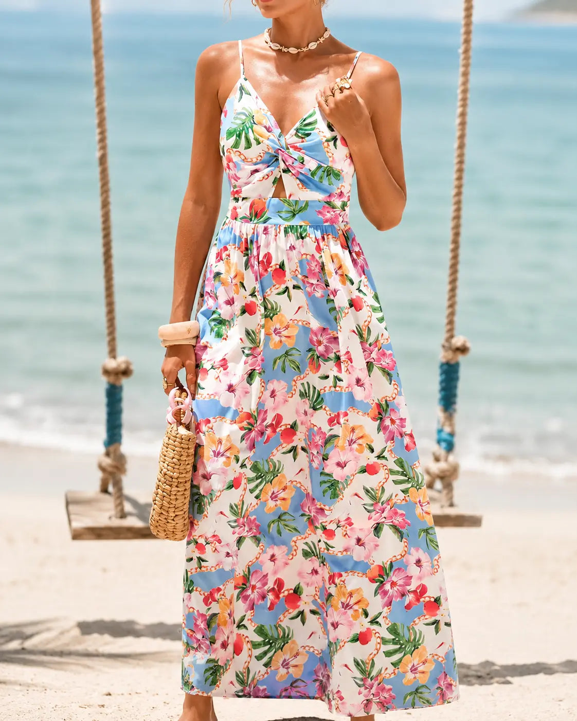 Serena | Printed Twist Maxi Dress