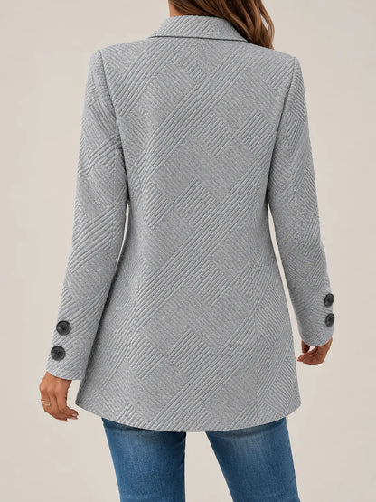 Marceline | Textured Double-Breasted Longline Jacket