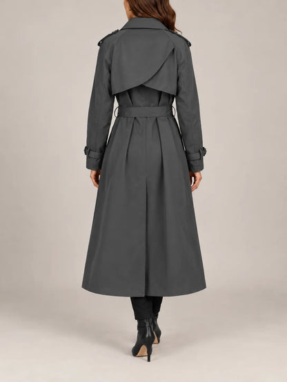 Vivienne | Classic Double-Breasted Long Trench Coat