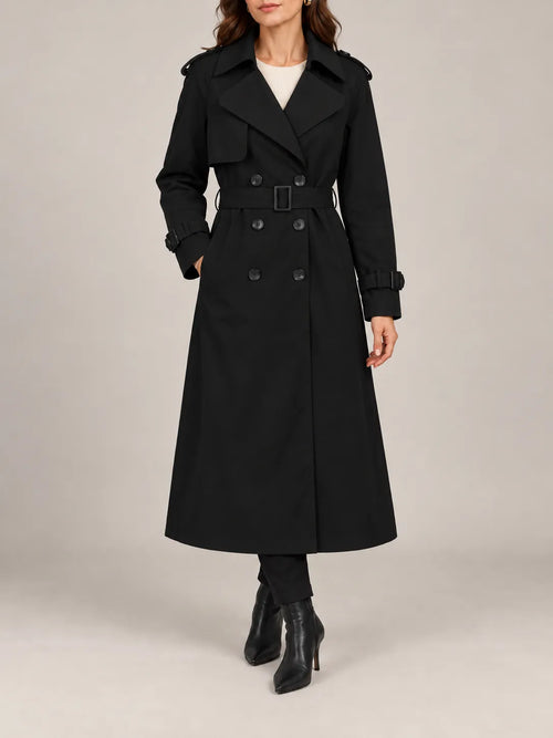Vivienne | Classic Double-Breasted Long Trench Coat
