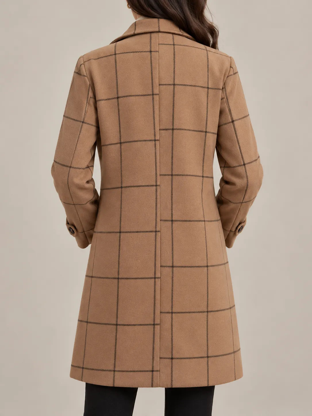 Vivienne | Elegant Windowpane Plaid Coat
