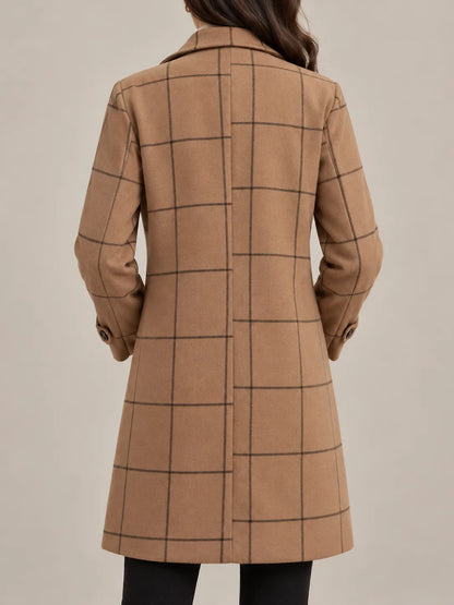Vivienne | Elegant Windowpane Plaid Coat