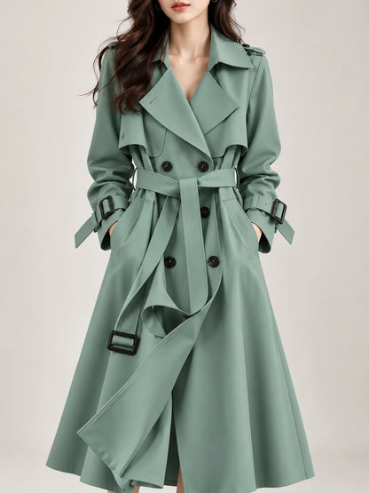 Vivienne | Elegant Double-Breasted Belted Trench Coat